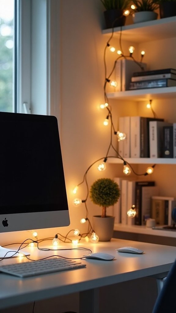 ambient festive office workspace lighting