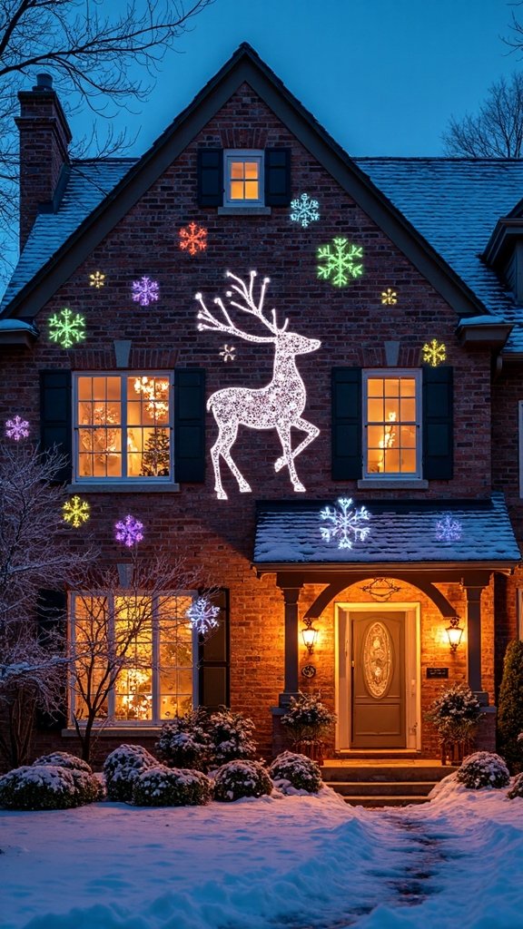 animated holiday light projections captivate home exteriors