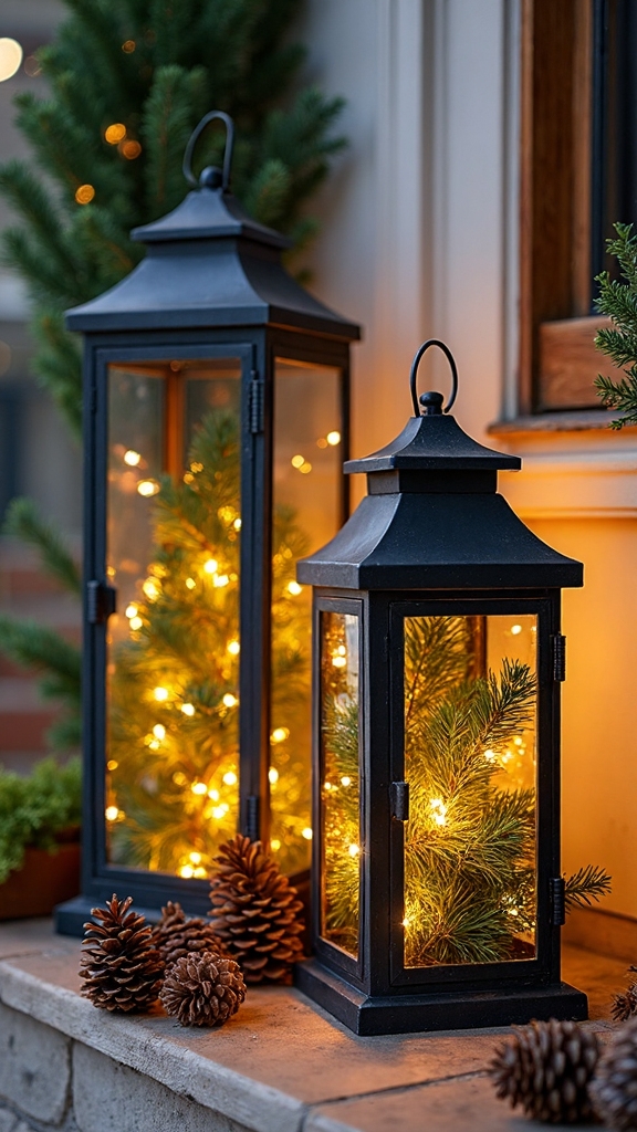aromatic natural woodland porch lantern decor