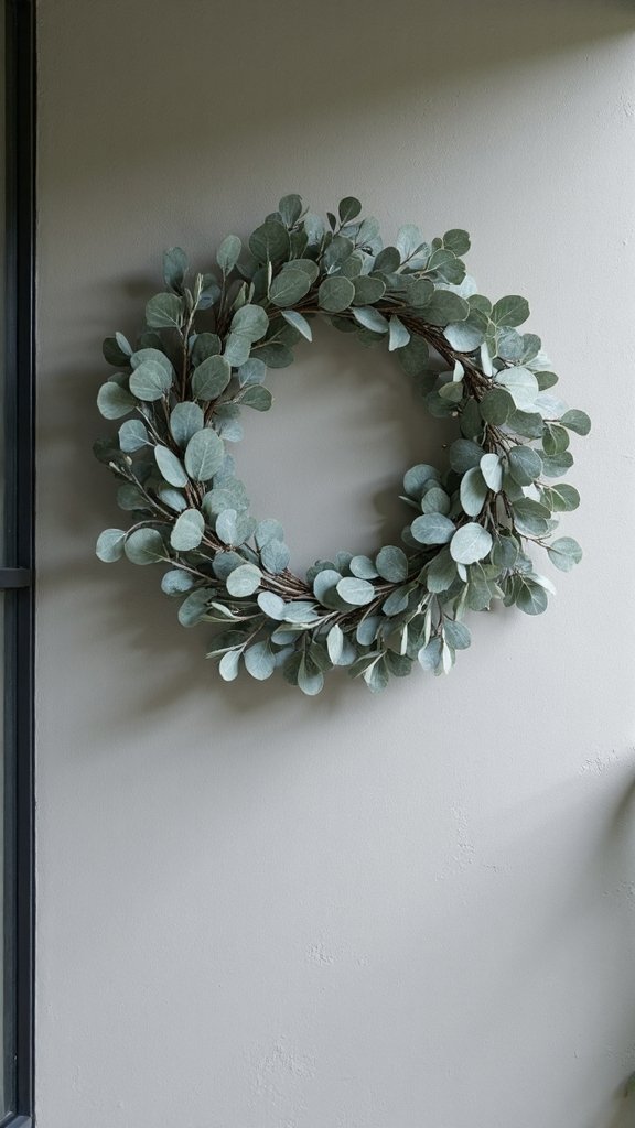 asymmetric minimalist eucalyptus wreath designs