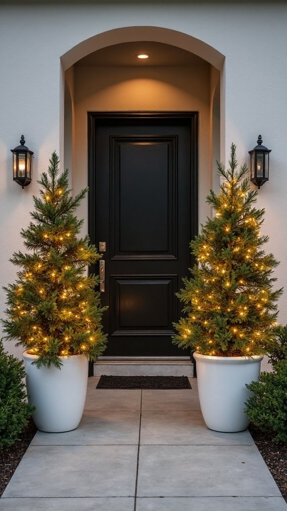 balanced minimalist symmetrical illuminated planters