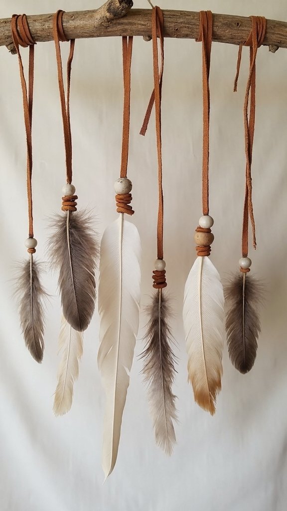 bohemian feather leather ornament crafting