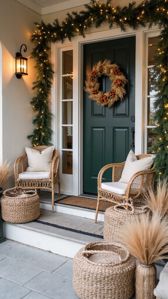 bohemian holiday front porch decor