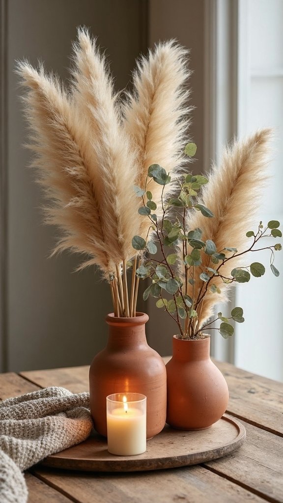 bohemian natural organic holiday centerpieces