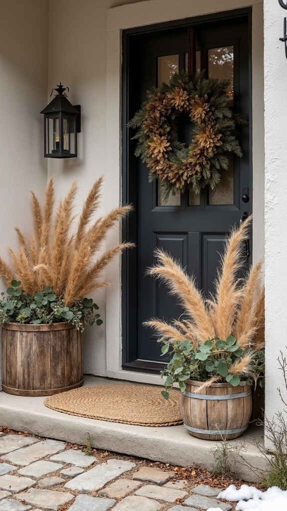 boho textural porch christmas decor