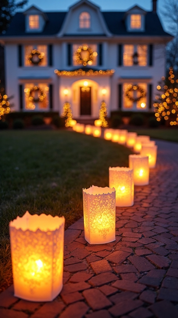 candlelit luminarias welcoming winter guests