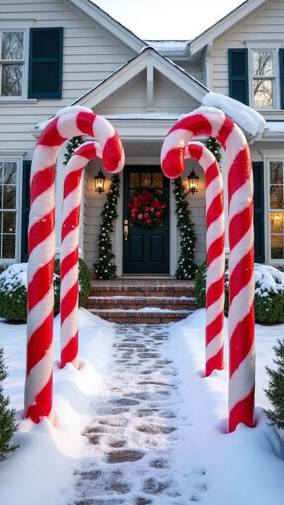 candy cane outdoor christmas decor