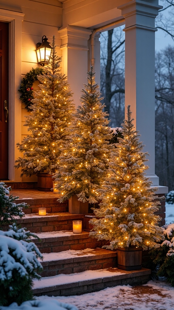 cascading multi height festive entryway enhancement