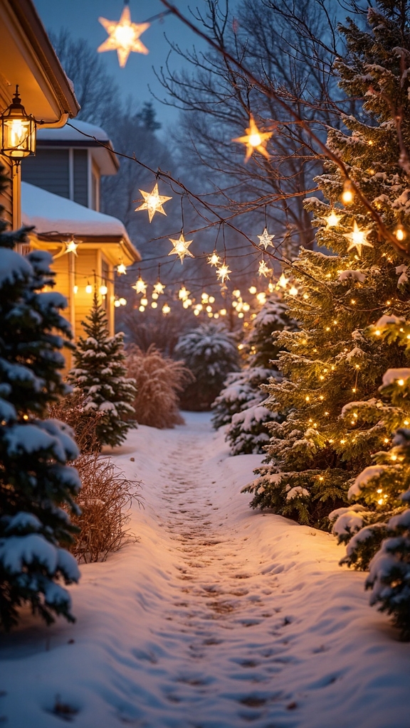 celestial inspired winter wonderland lighting