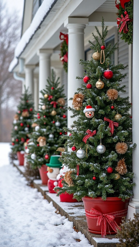 character themed potted christmas trees