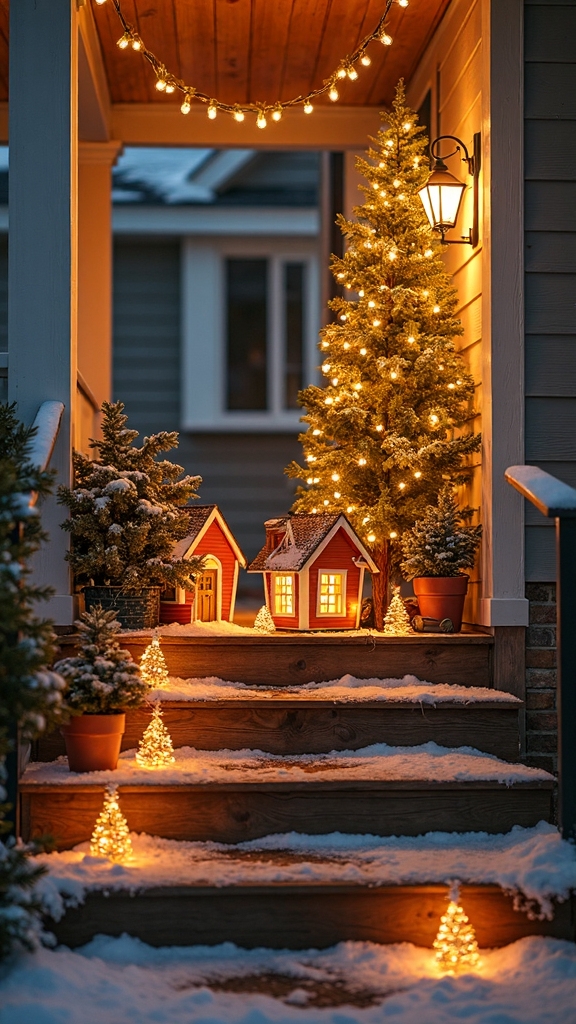 charming miniature winter wonderland display