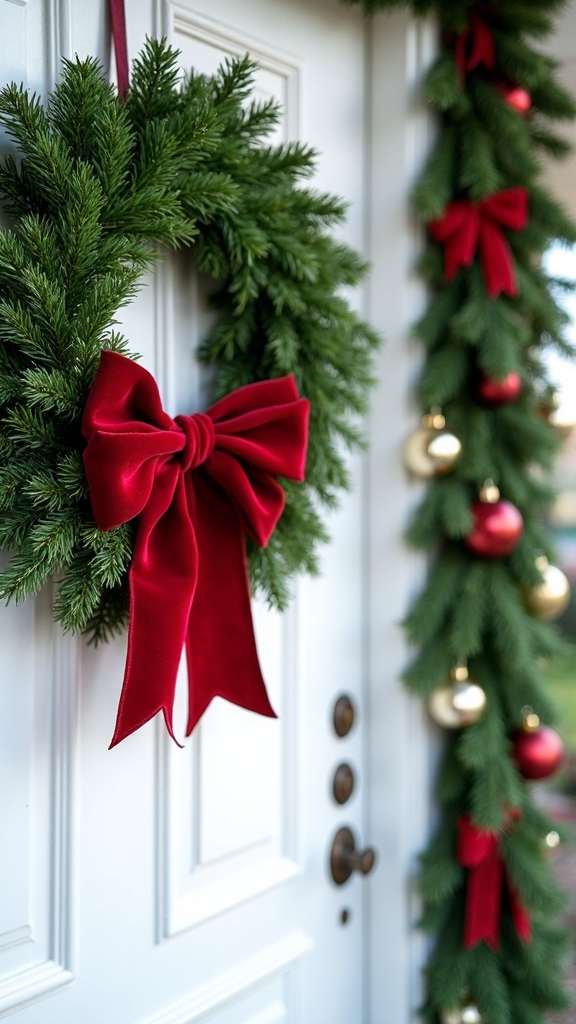 classic evergreen ribbon wreath