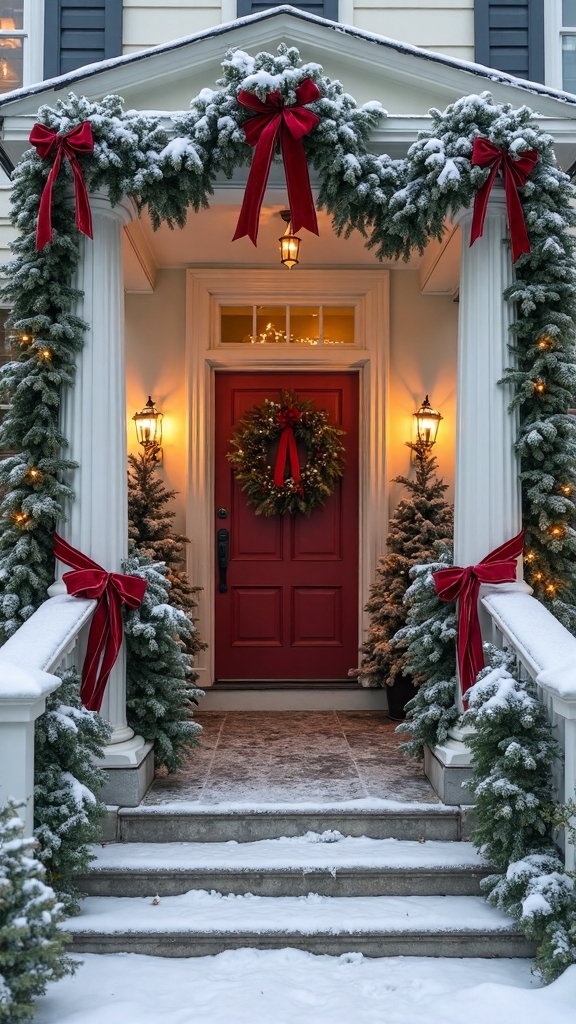 classic outdoor christmas column decor