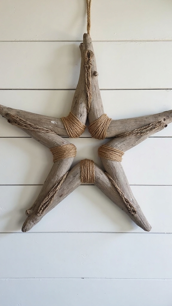 coastal christmas rustic driftwood star