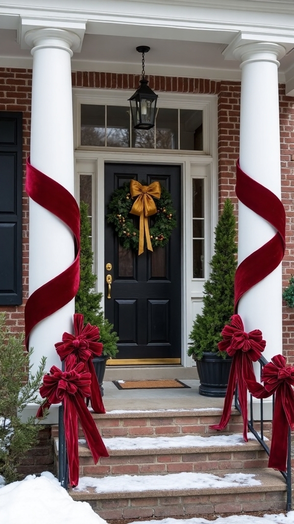 cohesive holiday decor ribbon accents
