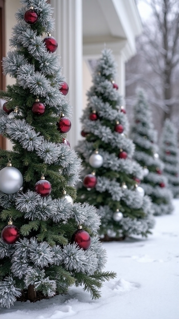 color coordinated topiary holiday centerpieces