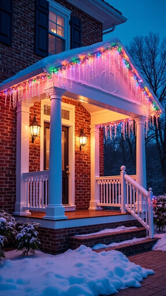 colorful cascading mesmerizing dramatic icicle lights