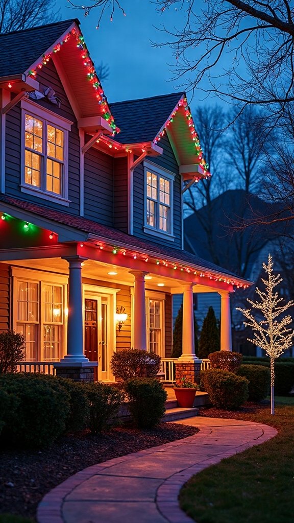 colorful outdoor christmas light ideas