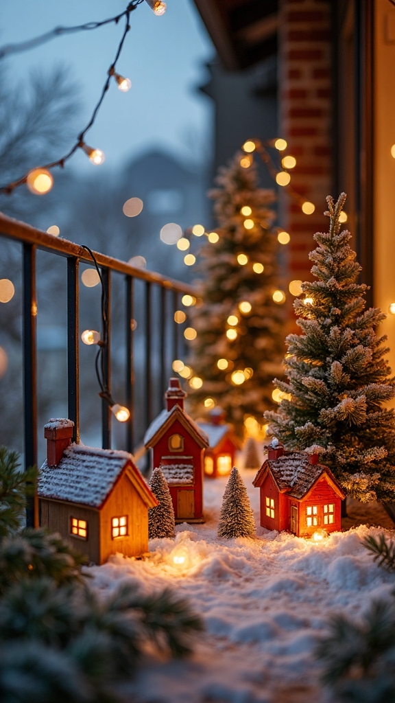 compact christmas corner village display