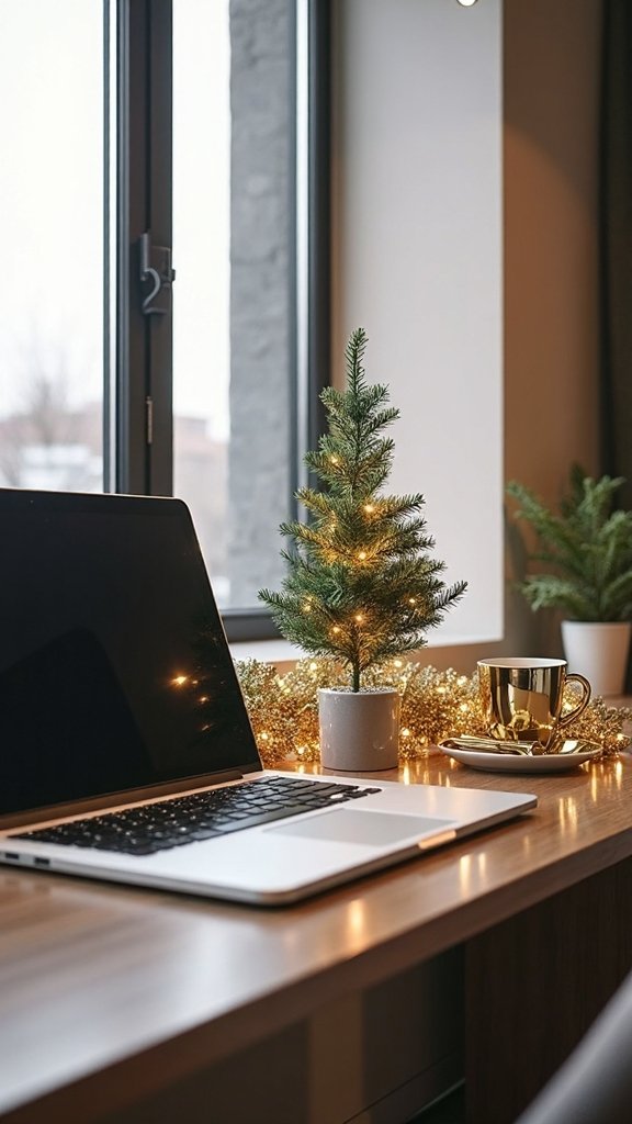 compact holiday accents for office decor
