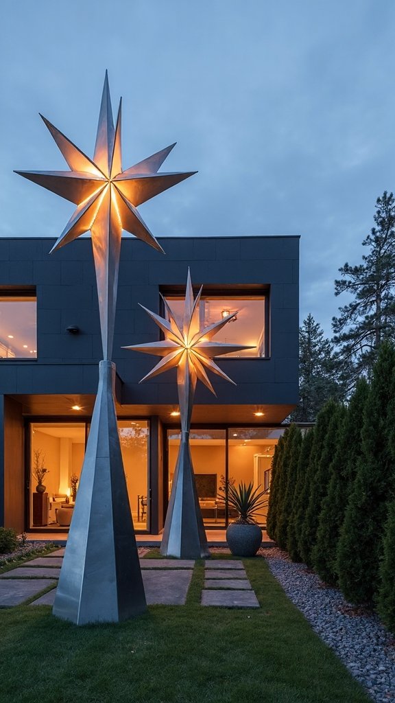 contemporary metal star sculptures