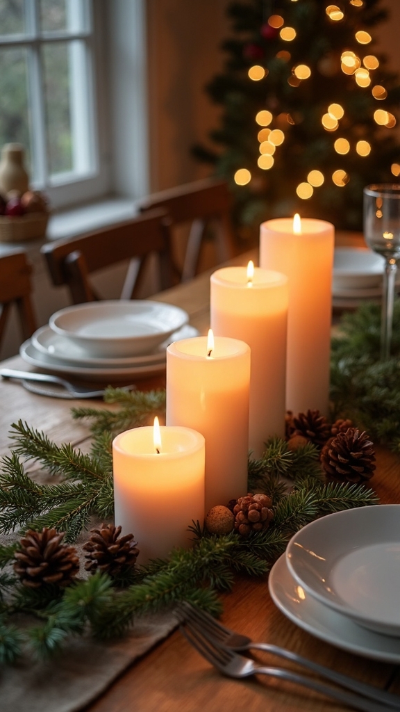 cozy ambiance through candlelight layering