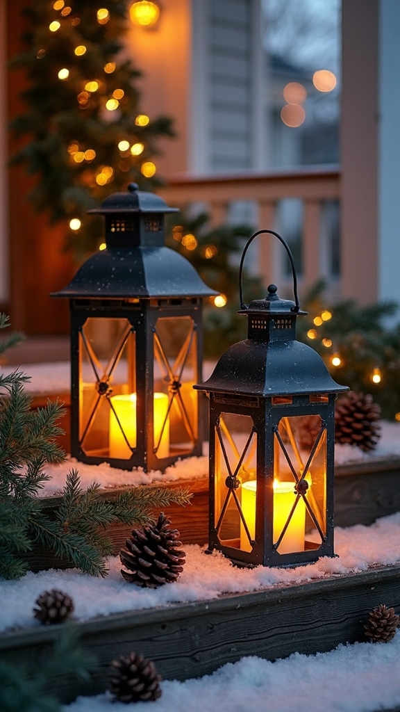 cozy battery operated lantern christmas decor