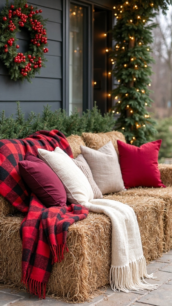 cozy farmhouse holiday outdoor seating