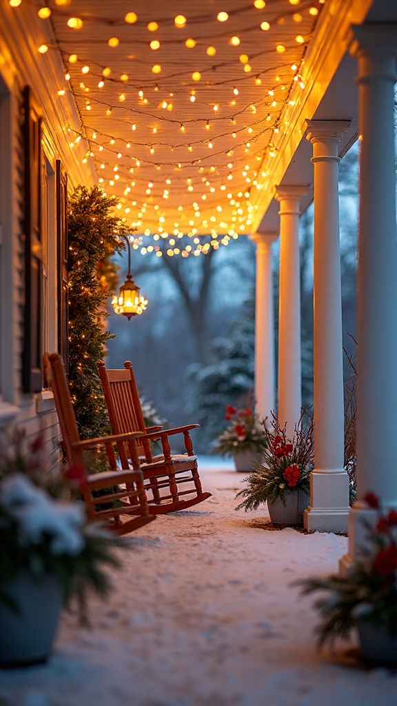 cozy festive ambient overhead lighting