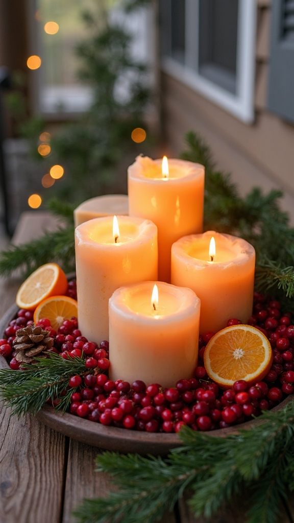 cozy festive natural holiday arrangement