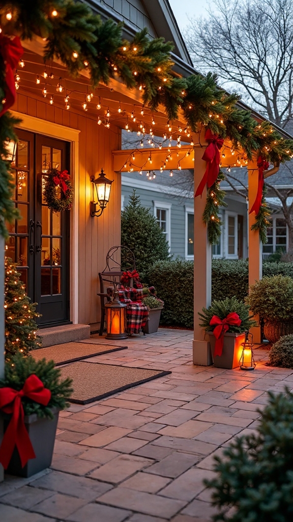 cozy festive outdoor patio decorations