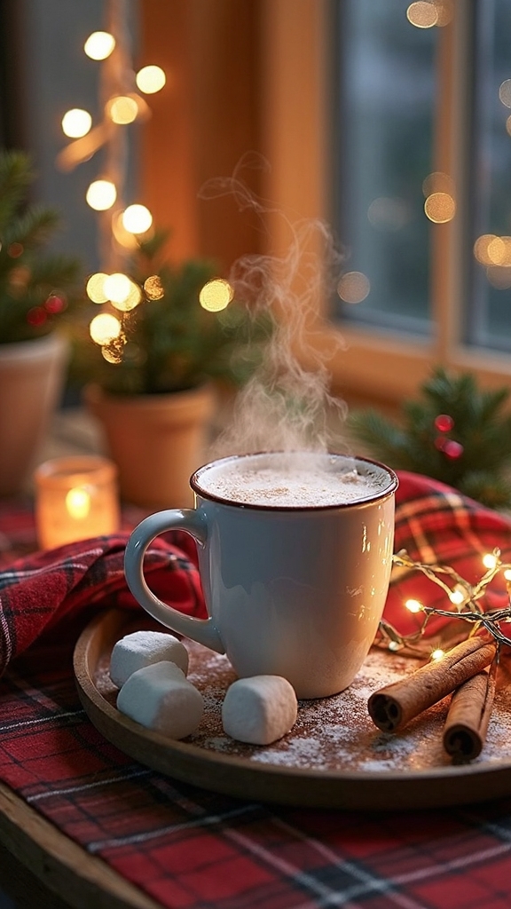 cozy holiday hot cocoa station