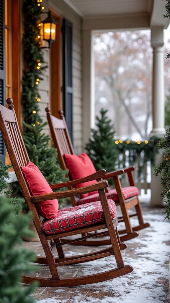 cozy holiday porch seating sanctuary