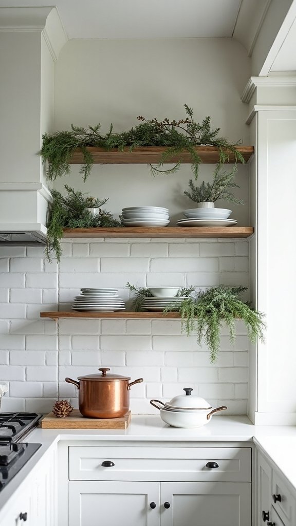 cozy layered greenery christmas display