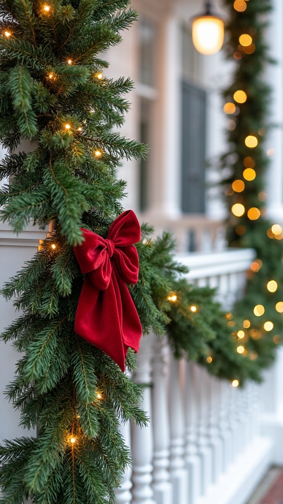 cozy natural festive porch decoration
