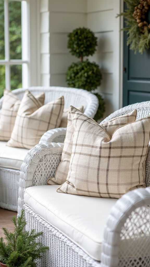 cozy neutral minimalist porch decor