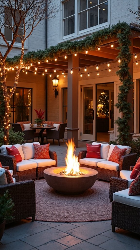 cozy outdoor gathering destination with fire