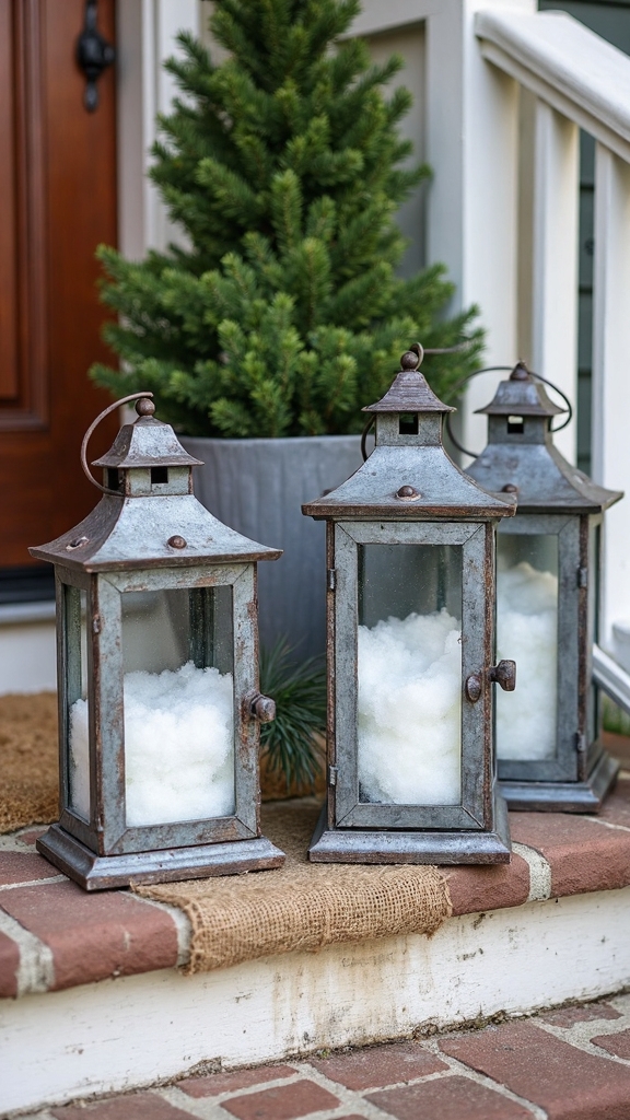 cozy winter farmhouse porch decor