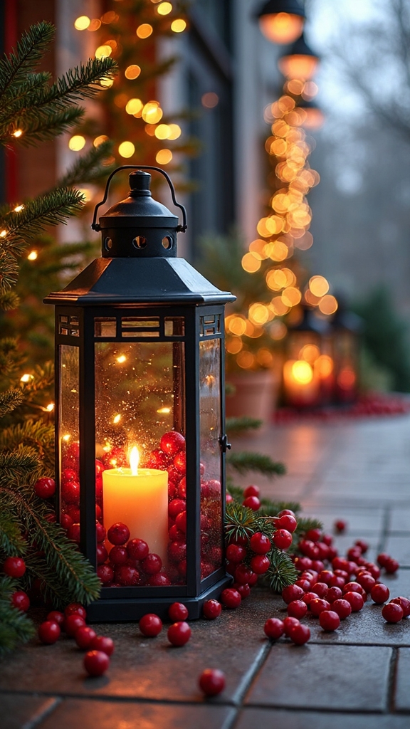 cozy winter lantern centerpiece decor