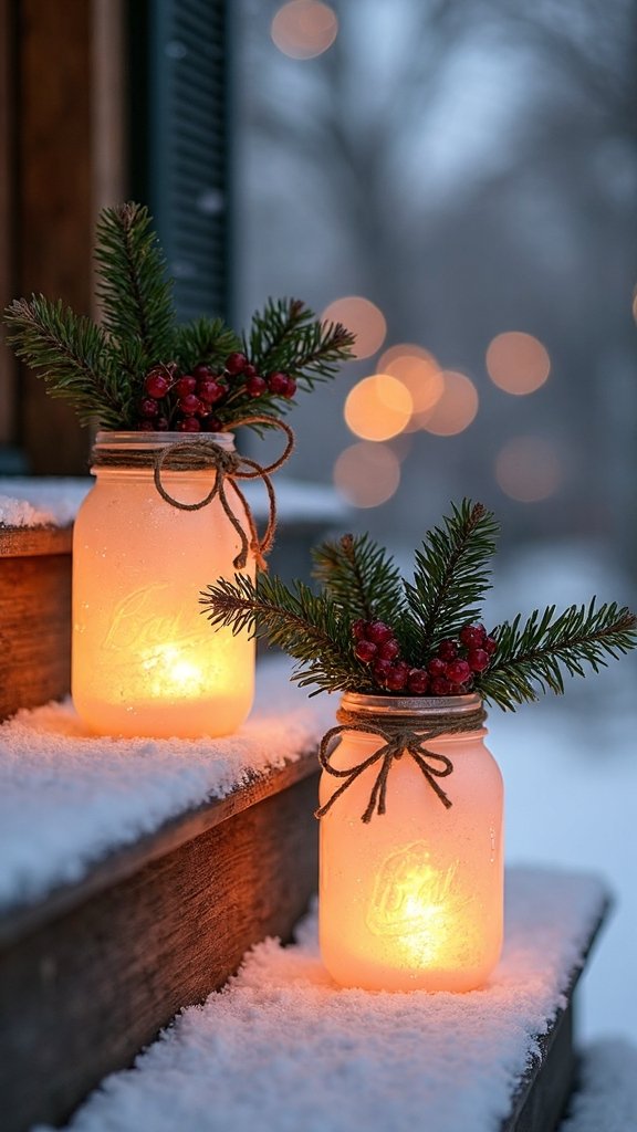 cozy winter outdoor christmas lanterns