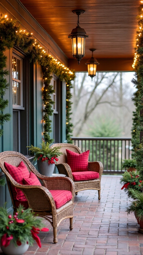 cozy winter porch seating retreat
