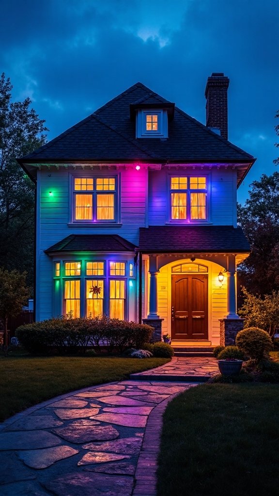customizable color changing window frame lights