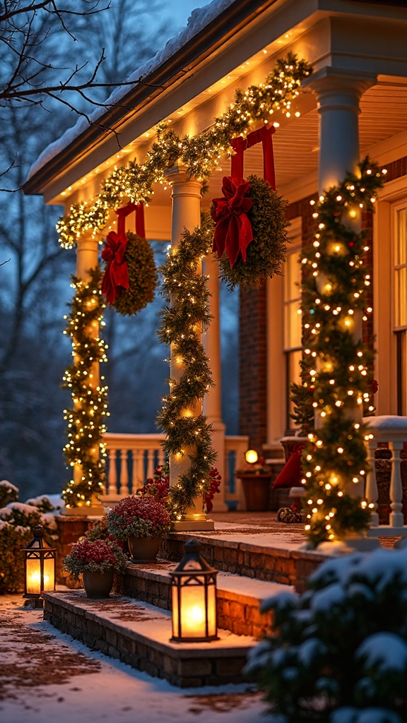 dazzling christmas porch decorations all around