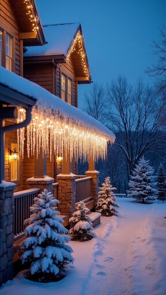 dazzling winter roofline lighting spectacle