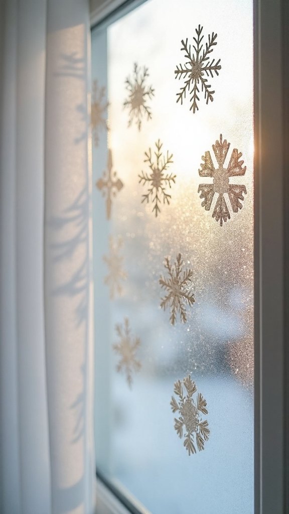 decorative wintry homemade snowflakes