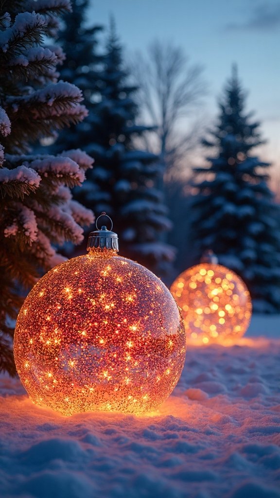 dimensional outdoor lighted ornament spheres