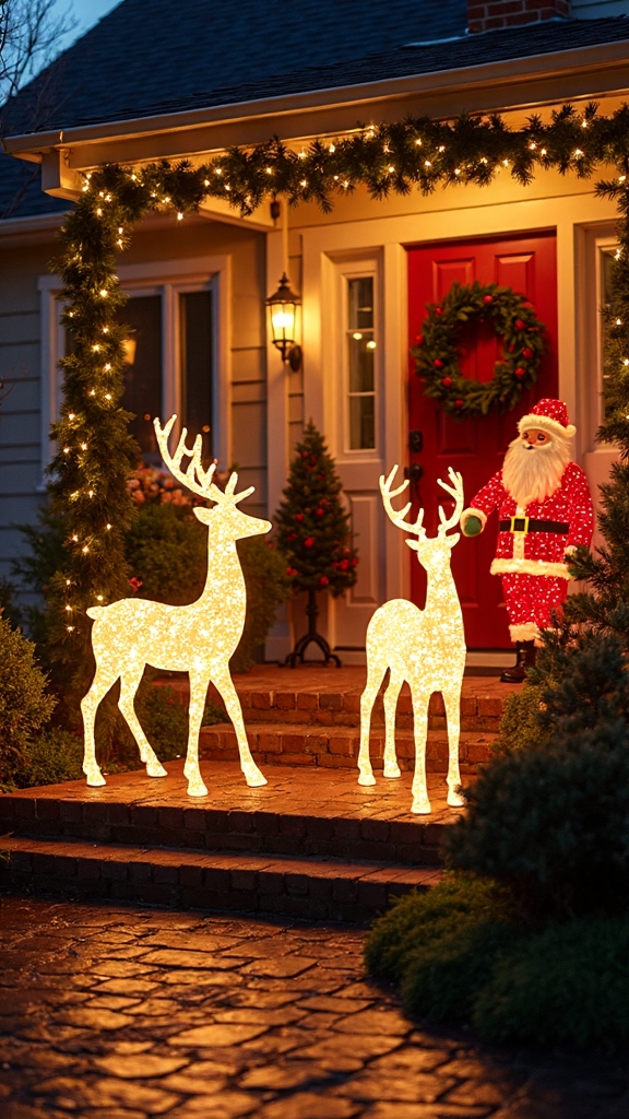 dramatic holiday light lawn displays