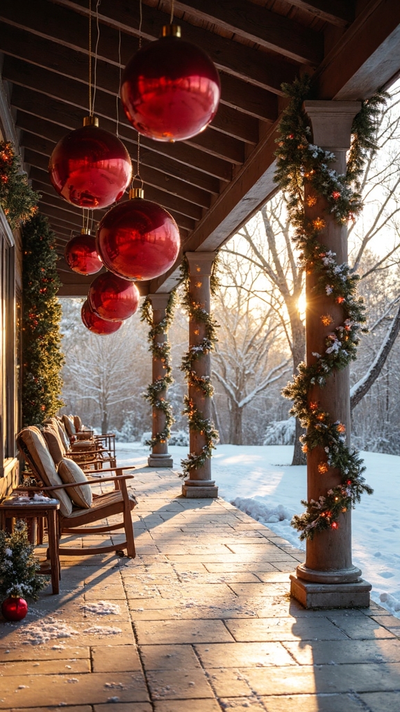 dramatic oversized ornament vertical displays