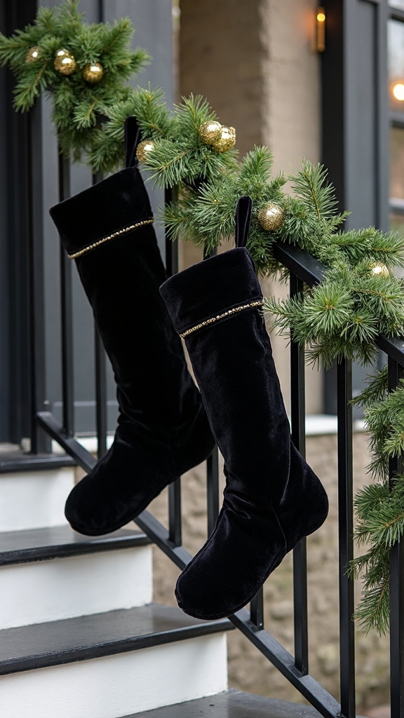 dramatic sophisticated black velvet holiday decor