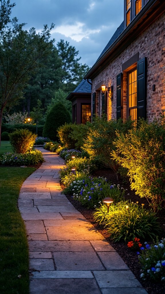 dramatic upward garden bed lighting